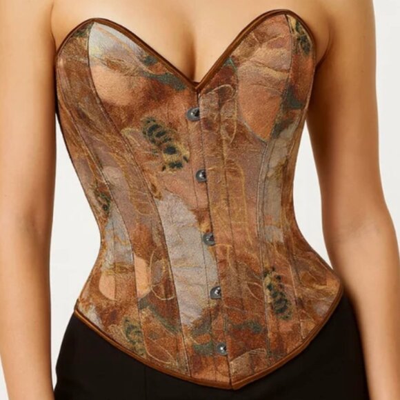 SHEIN Y2K Bee Jacquard Boned Corset Top Plus Size 2XL NWT - Picture 1 of 11